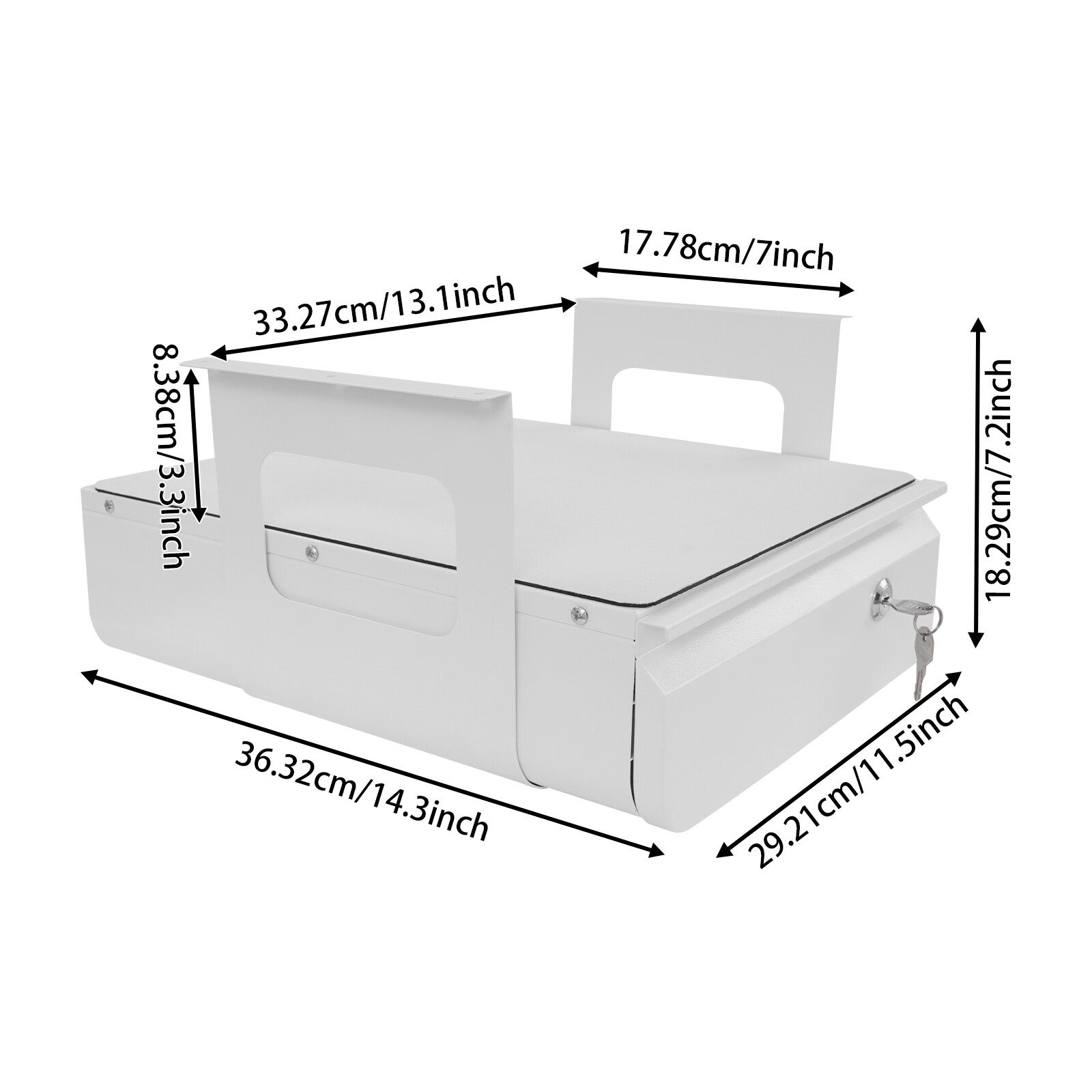 Lockable Under Desk Sliding Pull-Out Drawer Space Saver Sliding For Home/Office