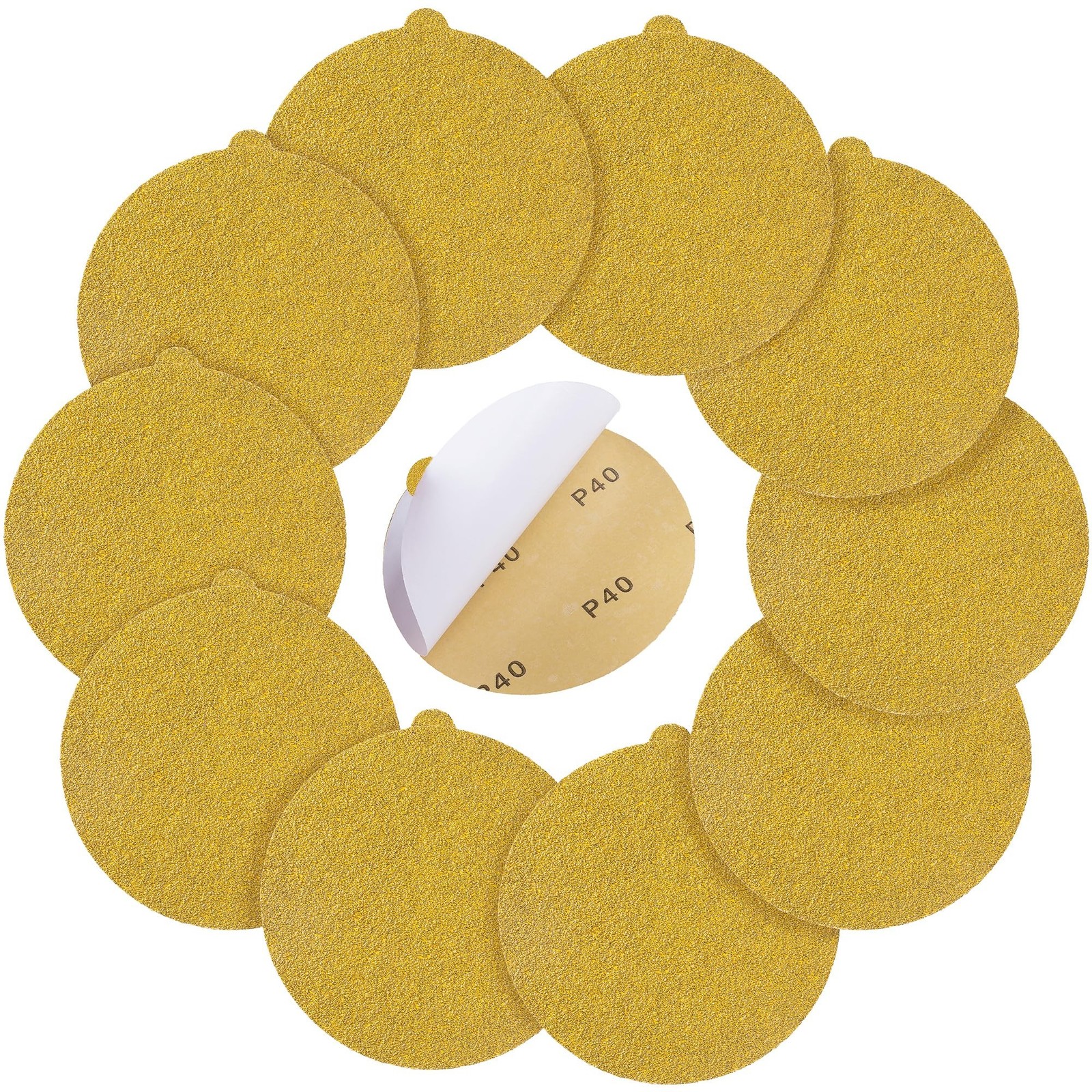 50 PCS 6 Inch PSA Sanding Discs 40 Grit Self Adhesive Sticky-Back Sandpaper f...