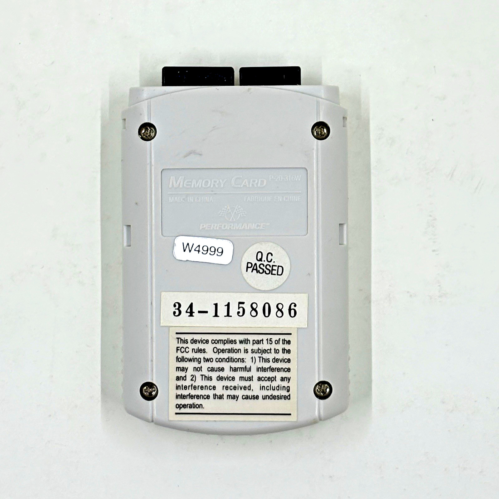 Performance Memory Card For Sega Dreamcast Controller, Tested (no label)