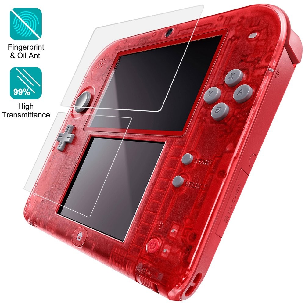 Screen Protector and Stylus Compatible 2DS, AFUNTA 3 Pack (6 2DS_cover+stylus