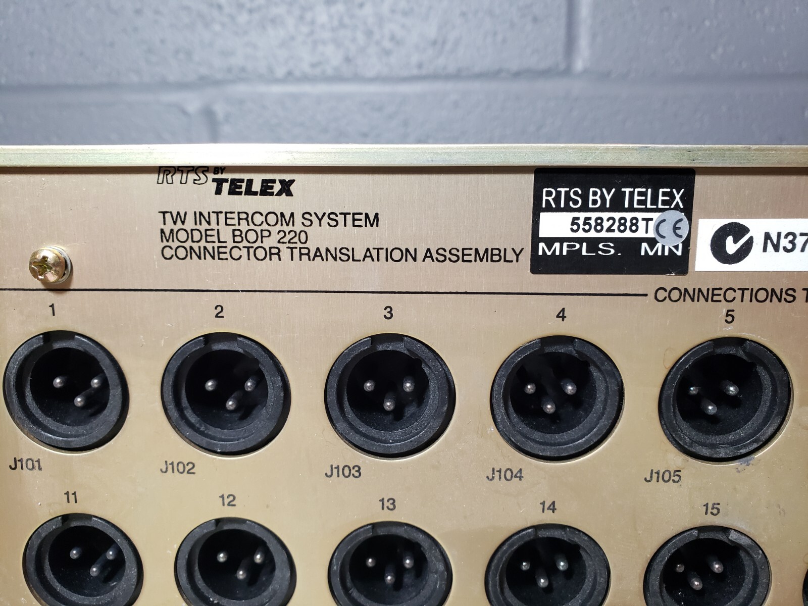 Telex RTS Systems BOP 220 Intercom System Connector Translation Assembly