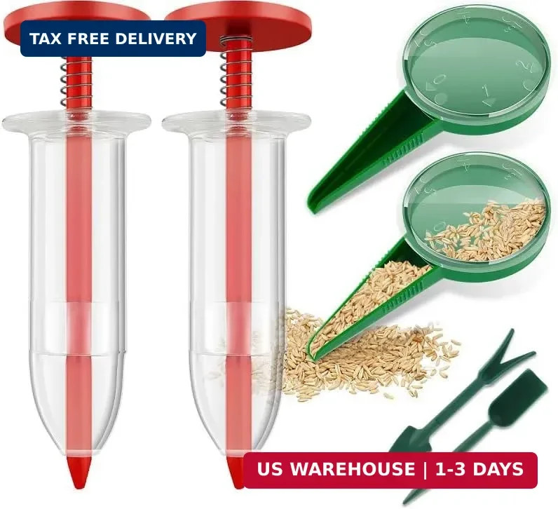 A Set of 2024 New Red Mini Seed Spreader,Mini Sowing Seed Dispenser for lawns,Ha
