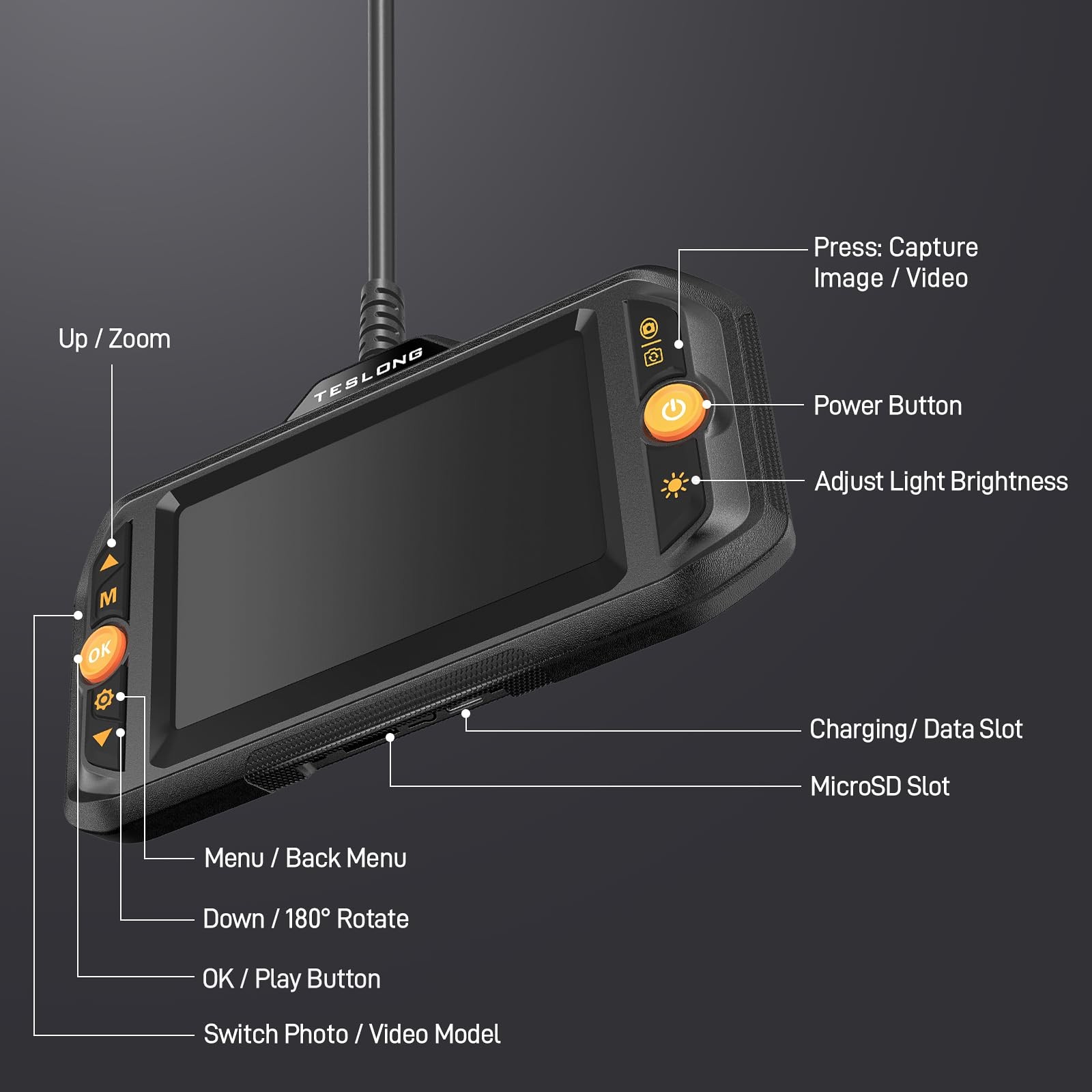 Endoscope Borescope with Light, Snake Inspection Camera for Automotive Engine...