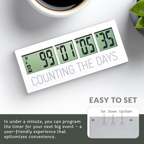Countables Counting the Days Countdown Clock - Up to 999 Days LCD Digital Tim...
