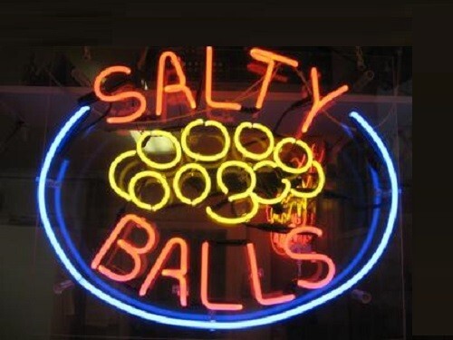 Salty Balls 17"x14" Neon Sign Lamp Light With Dimmer Business Beer Glass VY