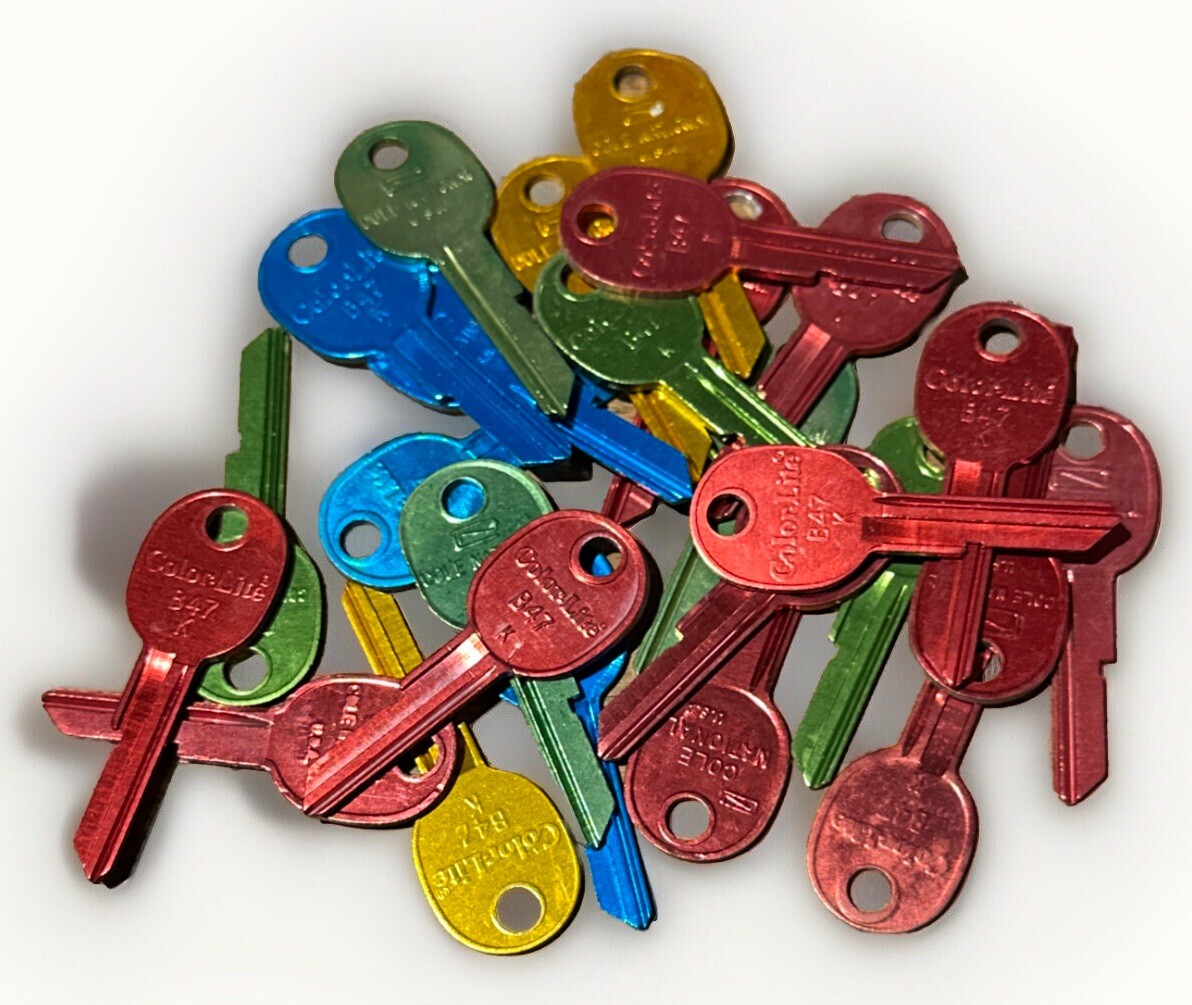 Vintage Key Color-Lite B47 K Cole National GM Chrysler uncut blank aluminum USA