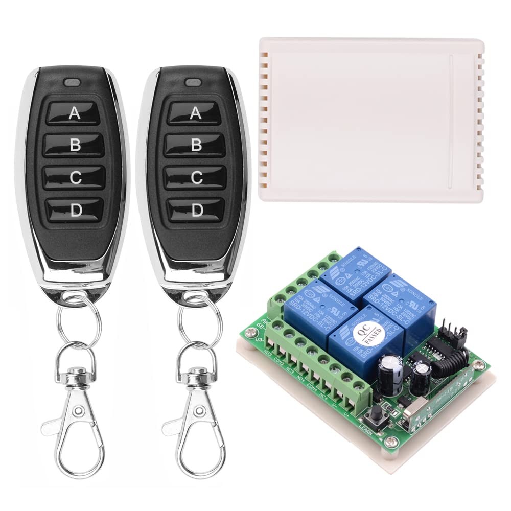 DC 12V Remote Control Switch 4 Channel Universal 433Mhz Remote Control Moment...