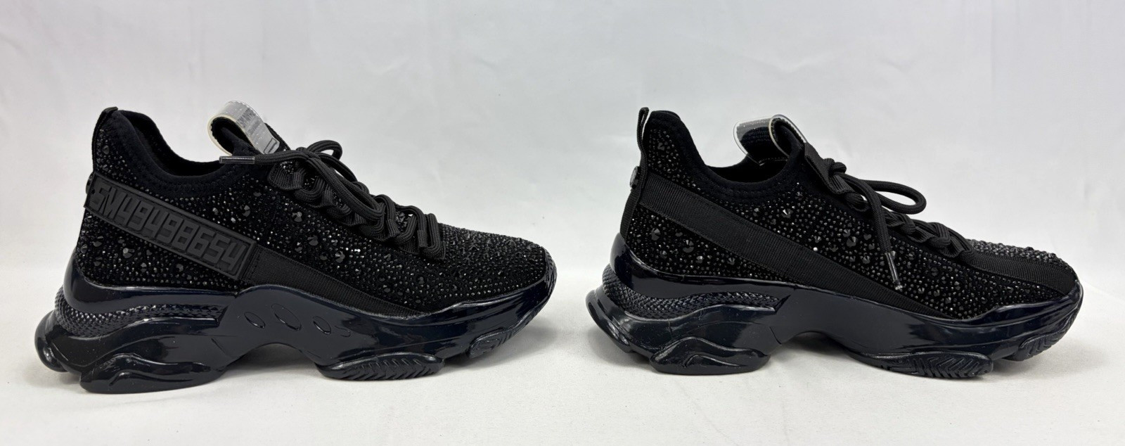 Steve Madden Maxima-R Black Rhinestone Sneaker Shoes Women's 6 NIB