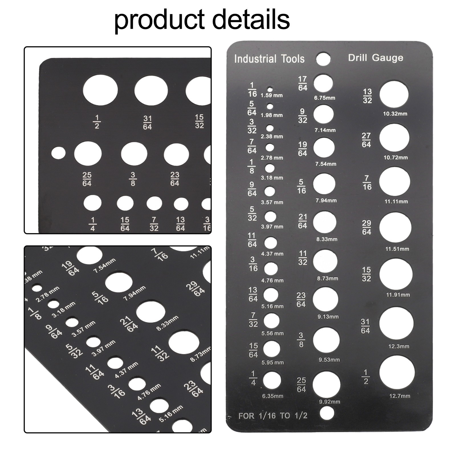 29 Hole Stainless Steel Gauge for Accurate Metric Drill Bit Measurement