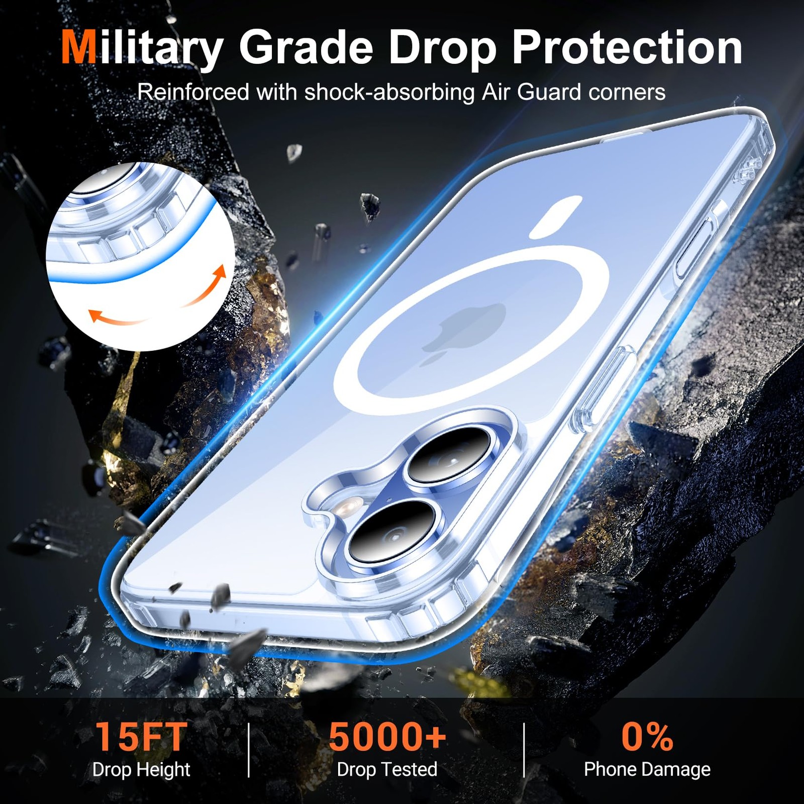 Temdan for iPhone 17 Case Clear with Screen Protector, Transparent