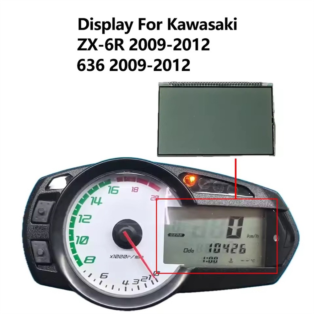 Speedometer Instrument LCD Screen Fit For Kawasaki ZX-6R 636 2009 2010 2011 2012