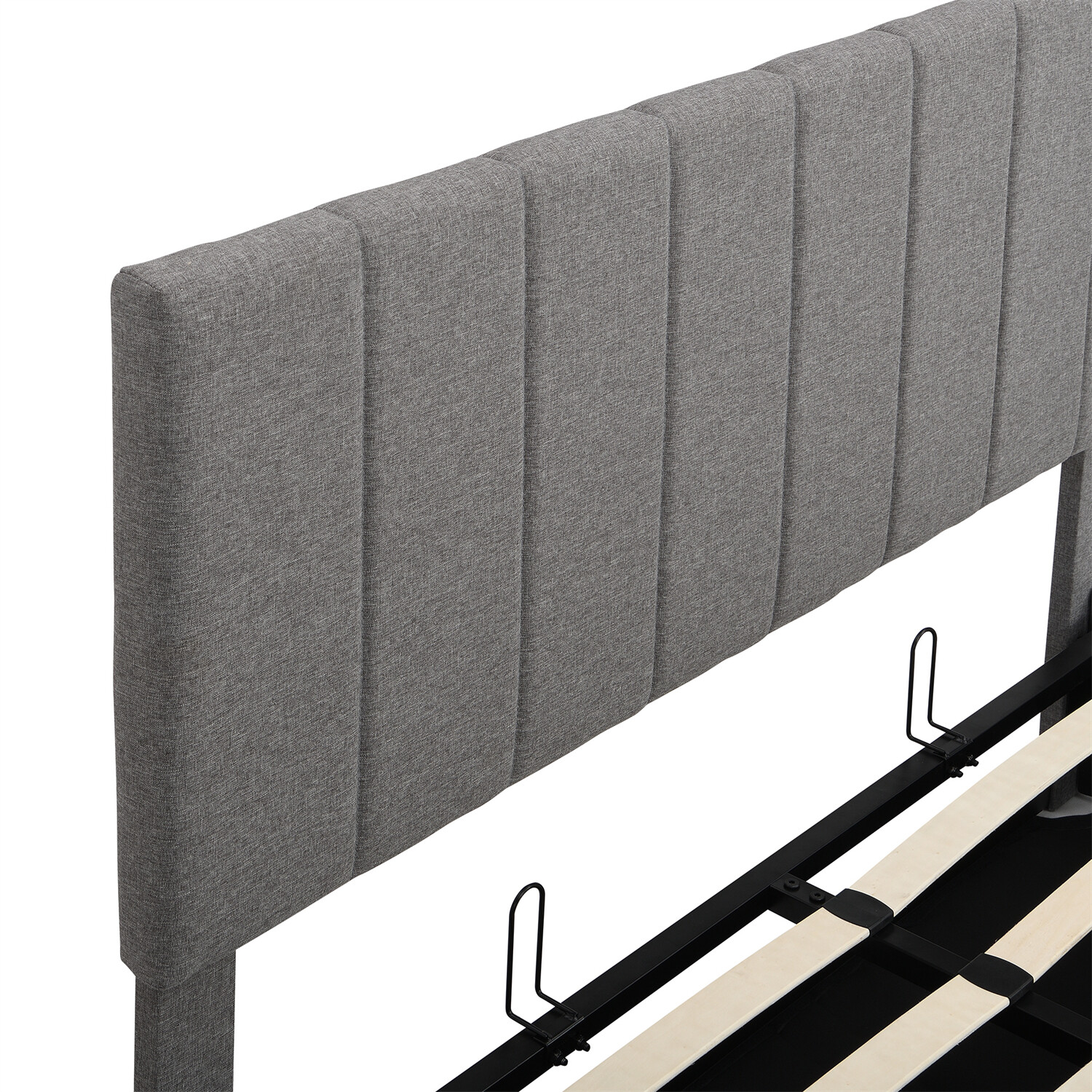 Full Size Upholstered Platform Bed Frame with Hydraulic Storage System Gray New