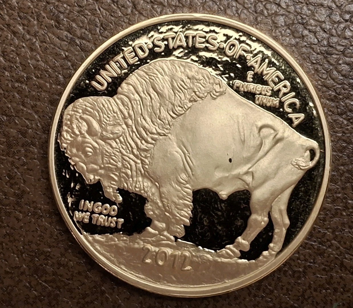2012 US Buffalo Indian Head Gold Plated Coin w/Case & COA COPY