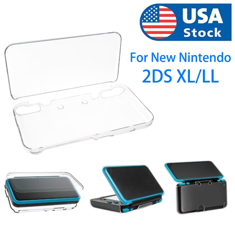 For New Nintendo 2DS XL/LL Clear Crystal Hard Shell Protective Skin Case Cover