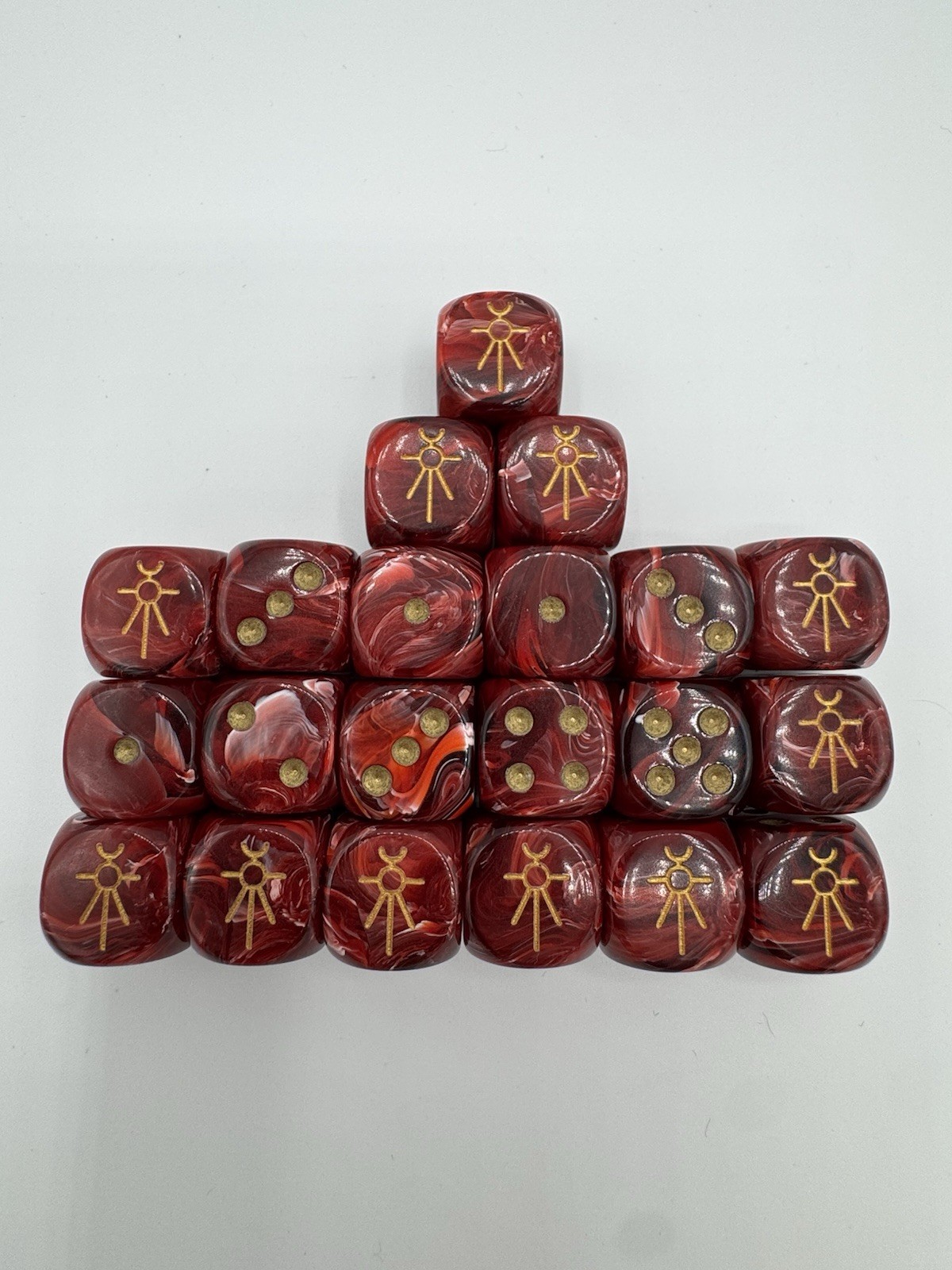 21 Necron Mars Red Swirl Custom 16mm Dice Games Workshop Warhammer 40K