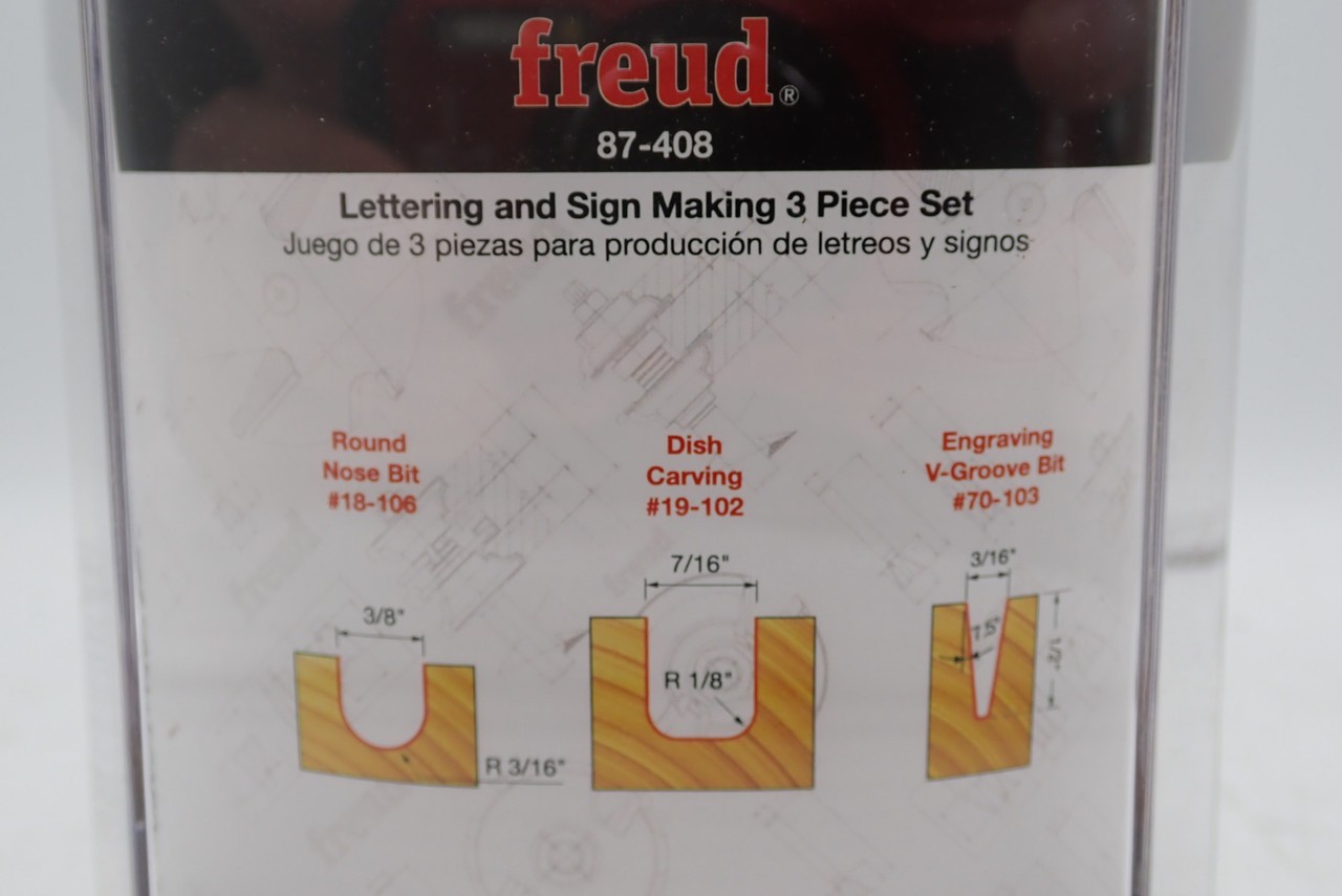 Freud 87-408 Lettering and Sign Making 3 Piece Set