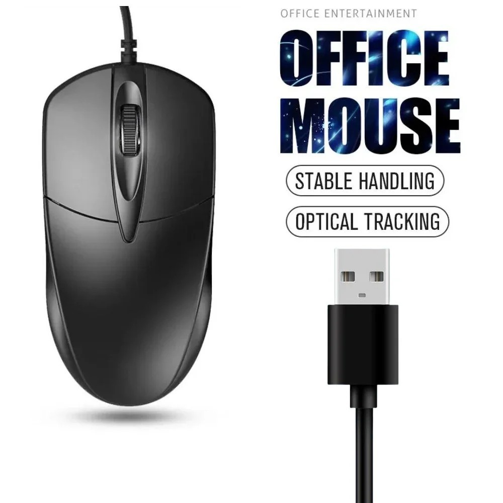 USB 2.0 Optical Wired Scroll Wheel Mouse PC Laptop Notebook Desktop Black Mice