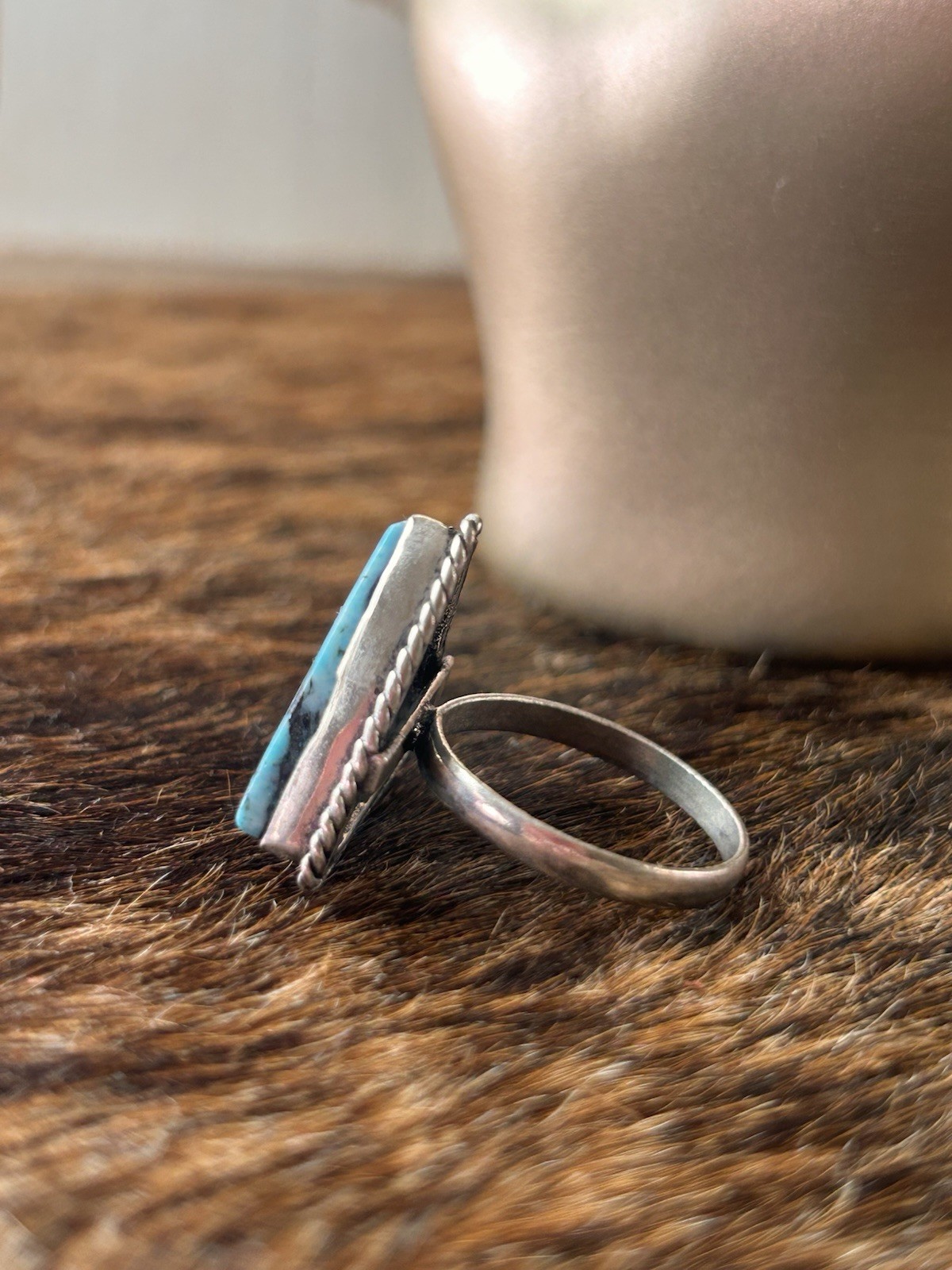Native American Inspired Handmade Genuine Azurite Statement Ring (9)