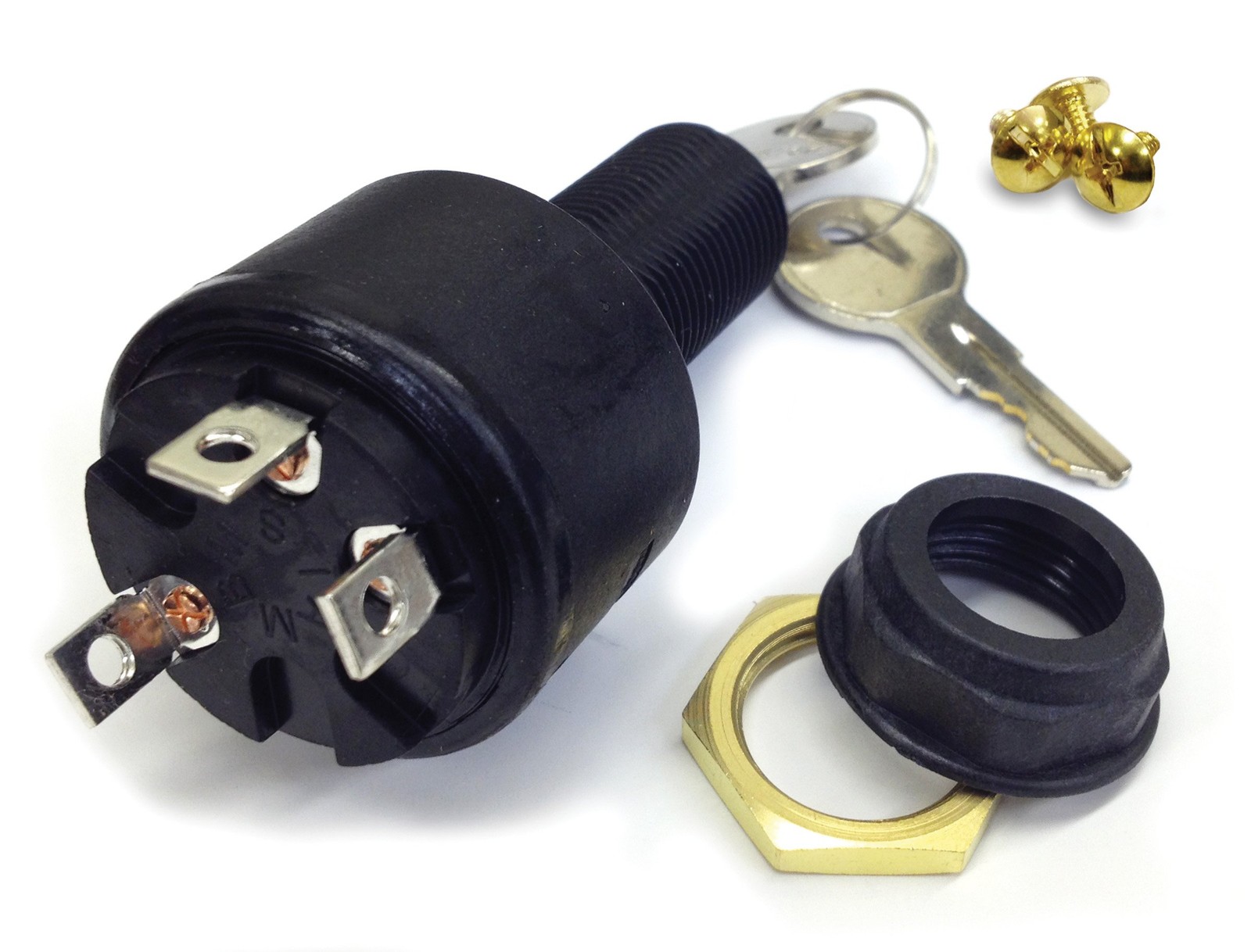 Sierra Ignition Switch MP39120 3-Position Chrome White Automotive Classic
