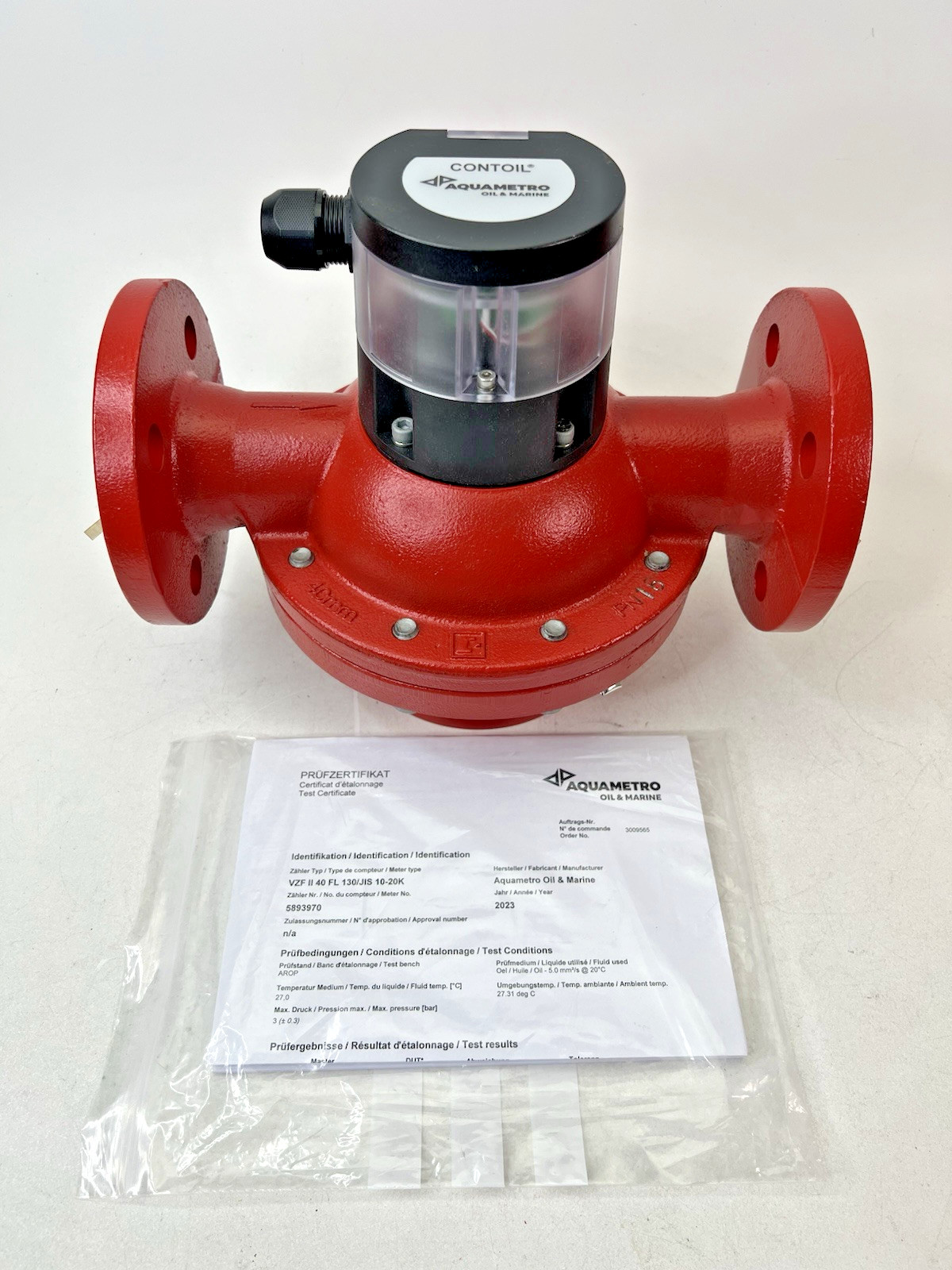 Contoil Aquametro VZF II 40 FL 130/JIS16K Oil Flow Meter 95545