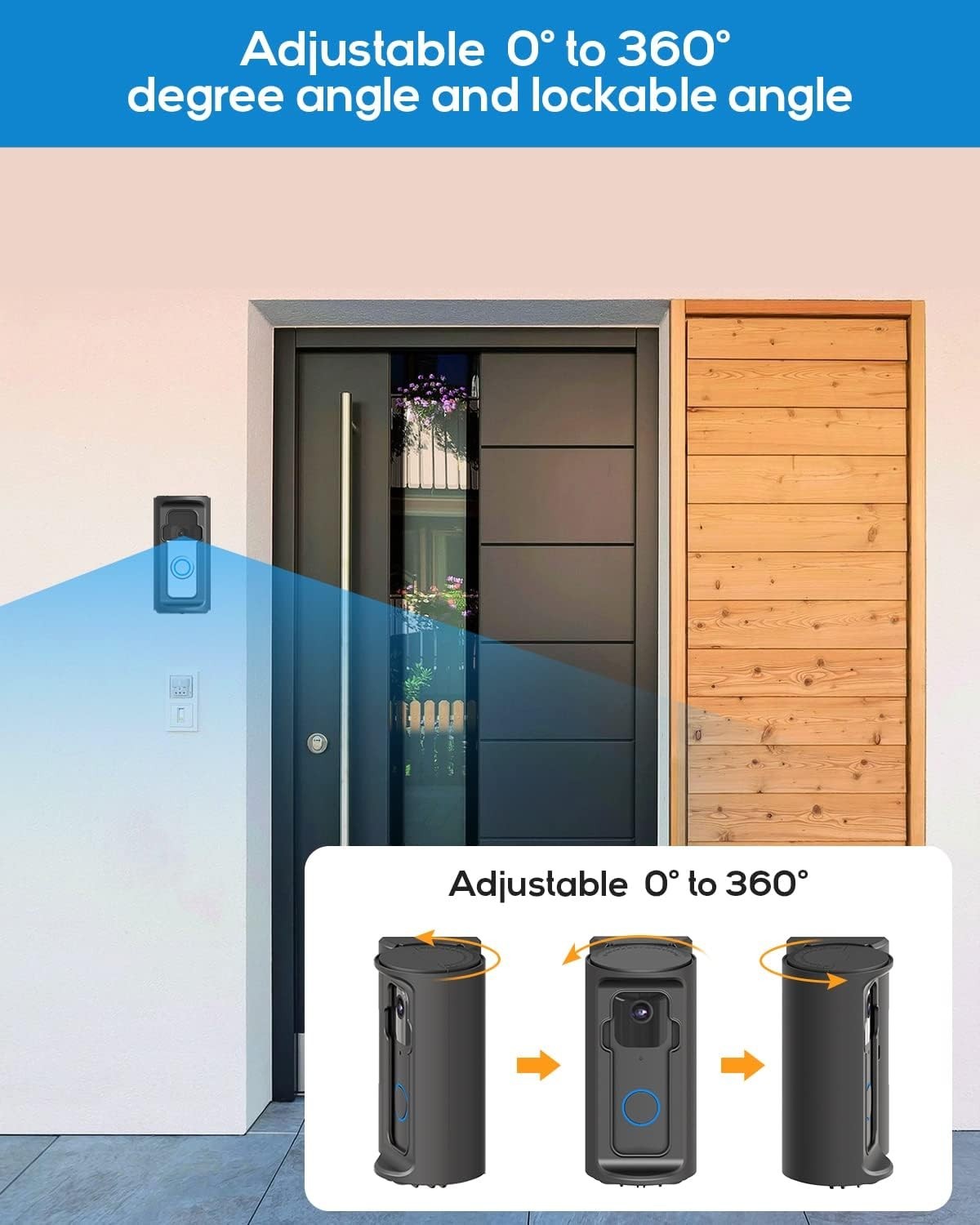 Advanced Anti-Theft Video Doorbell Mount with 360° Adjustable Angle - Easy Setup