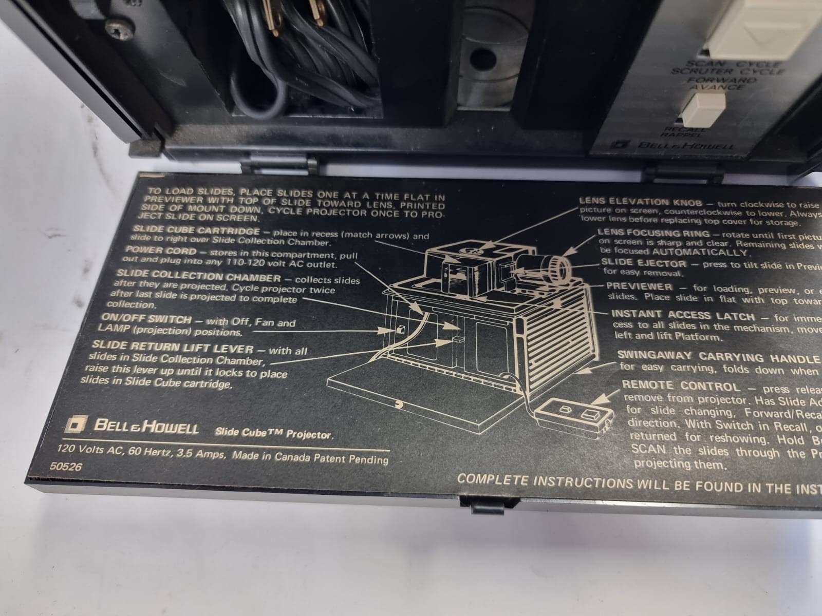 Vintage Bell & Howell Model 851ss Slide cube projector / Please read