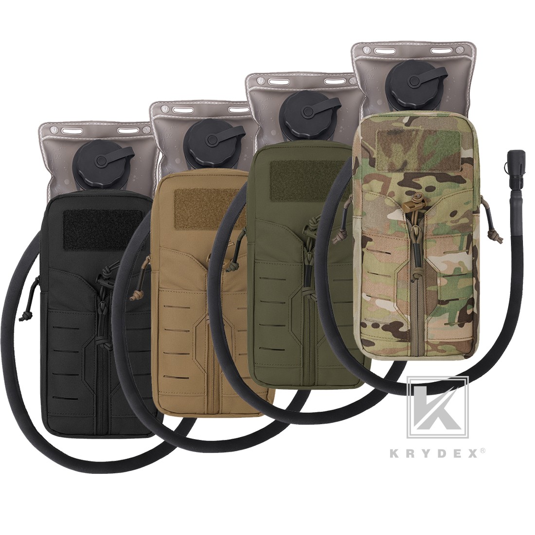 KRYDEX 1L Outdoor Hydration Pack - 34oz TPU Bladder, MOLLE Vest Compatible