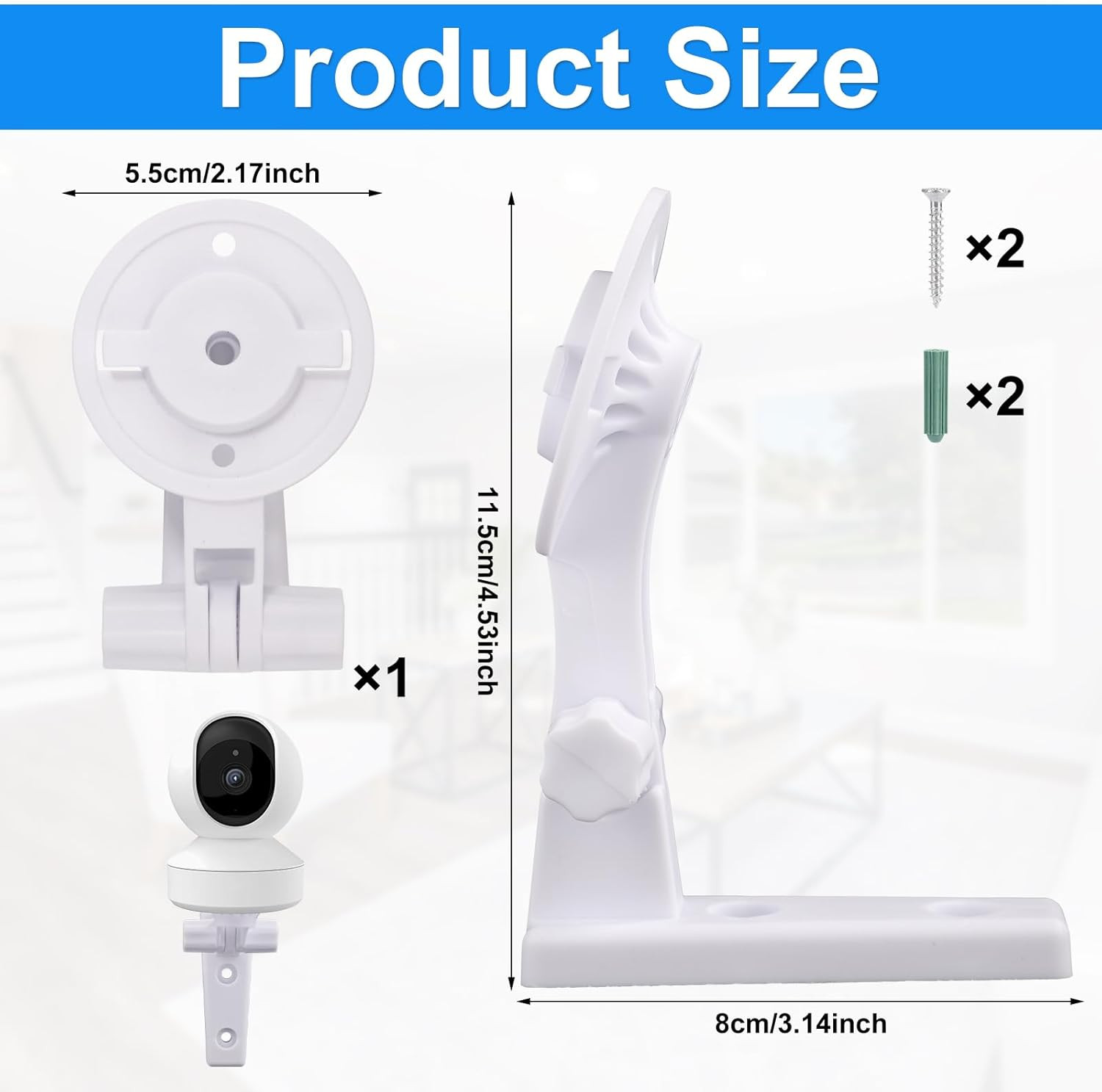 Camera Wall Mount Compatible with Reolink E1 / E1 Pro, White Camera Wall