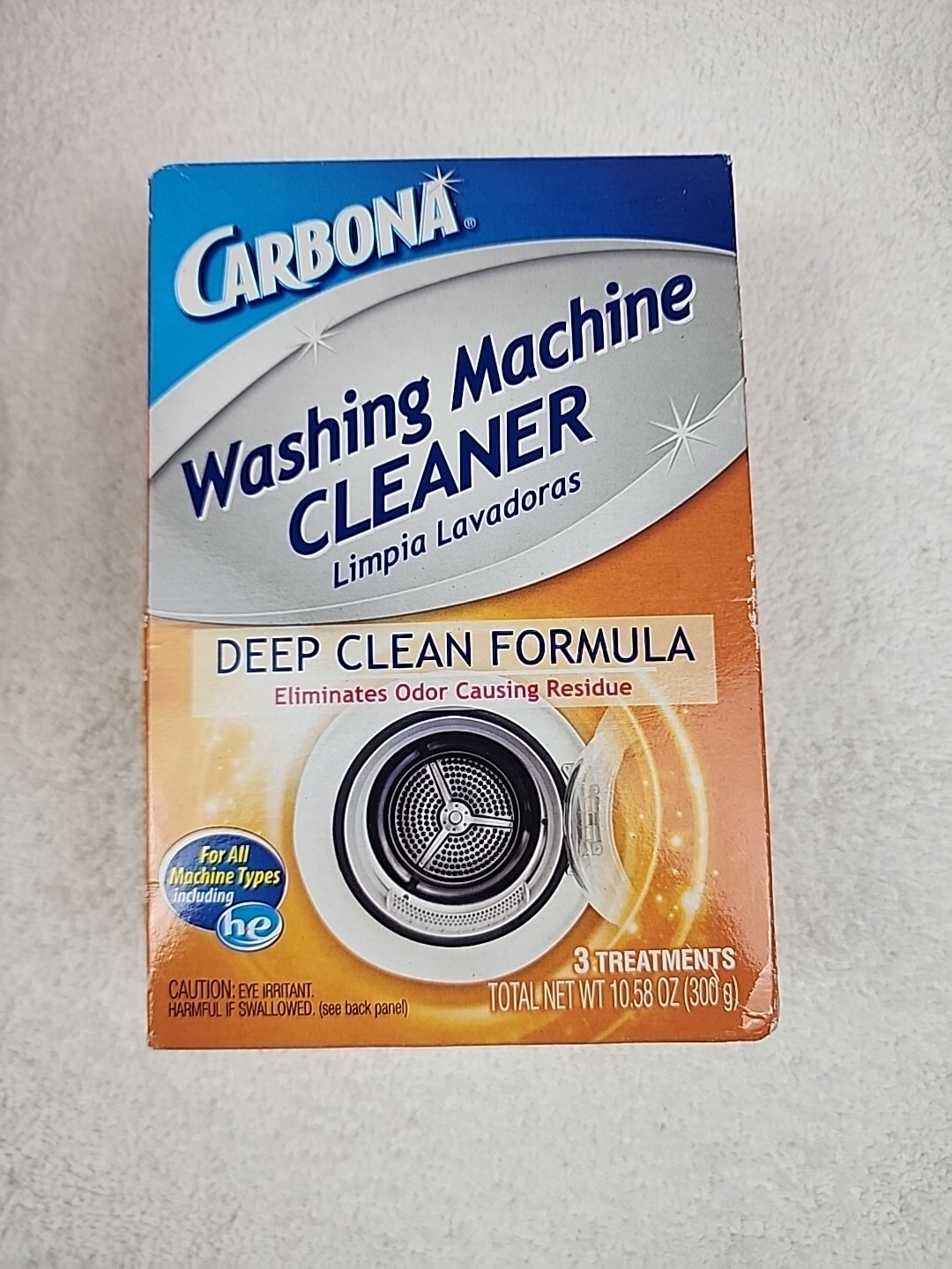 Carbona Washing Machine Cleaner Front & Top Load ~ Deep Clean Odor Eliminate 3ct