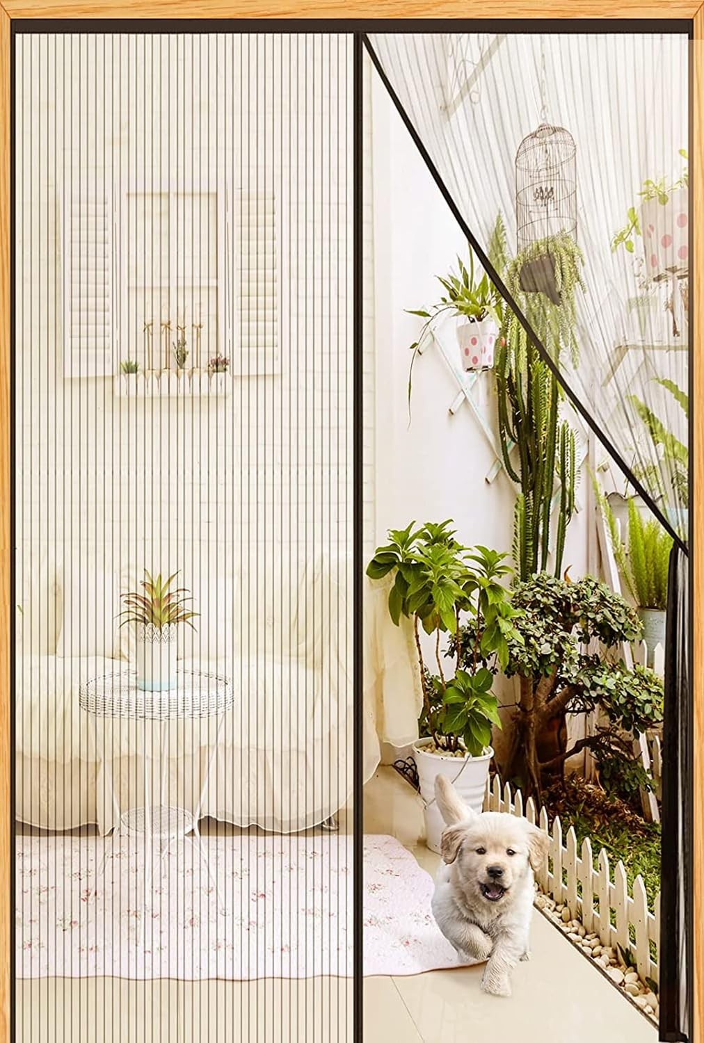 Magnetic Sliding Screen Door - Fit 72x96inch - Screen Size 74x97inch - Mesh K...