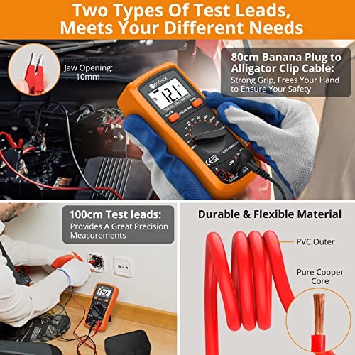 Auto Ranging Digital Multimeter AC/DC Voltage Current Ohm Capacitance Orange