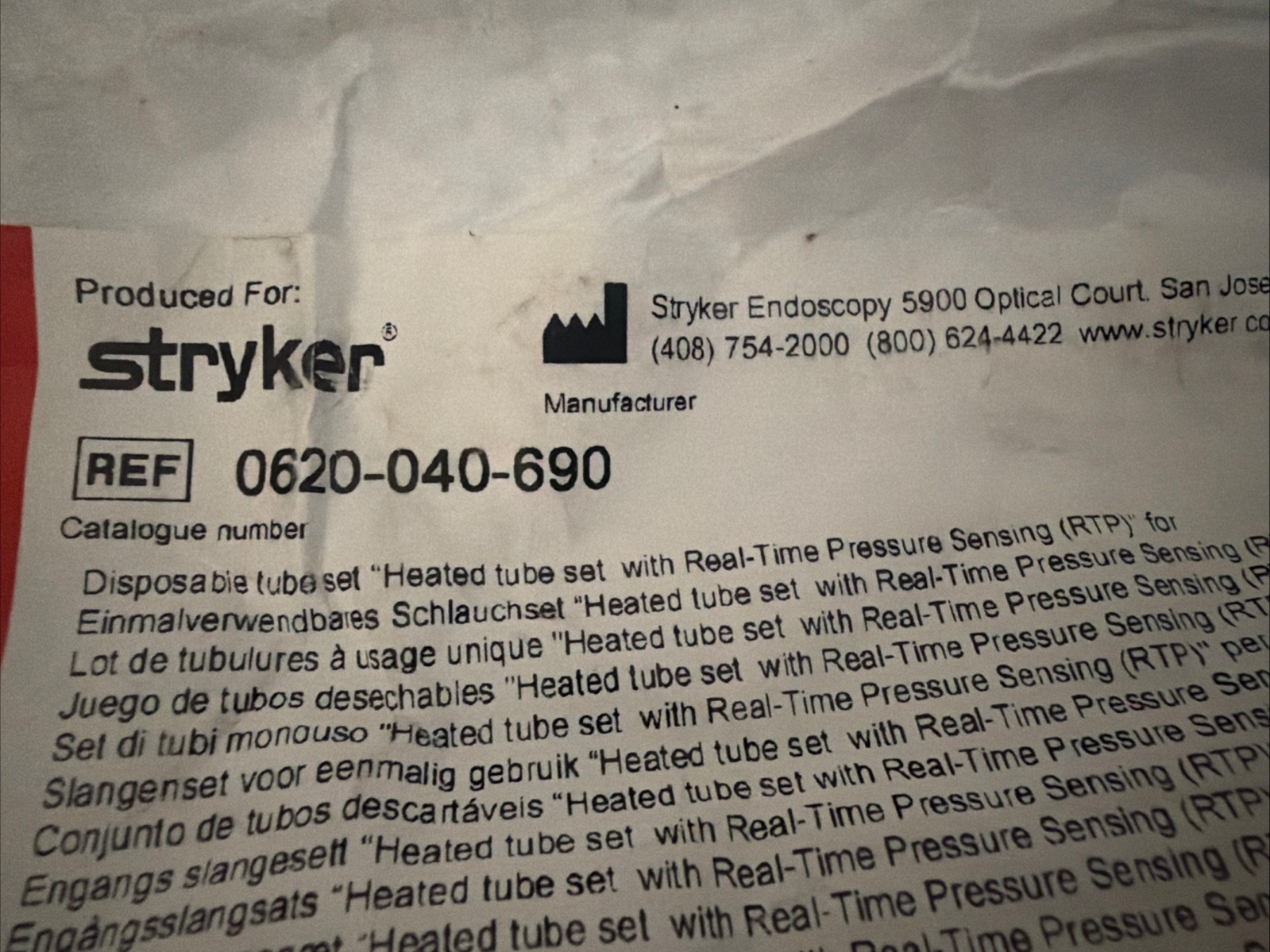 Stryker Pneumosure Tube 0620-040-690  *Out Dated-For Research Purpose- Pack Of 5