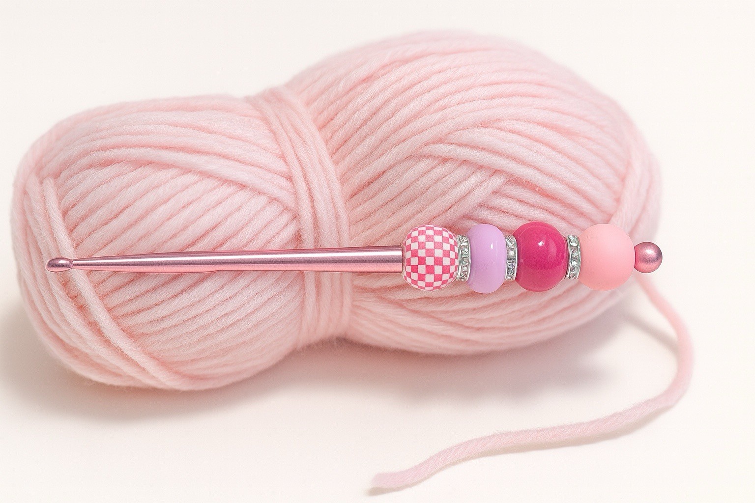Beaded Ergonomic Crochet Hook Handmade Comfortable Chronic Rare Disease Awarenes