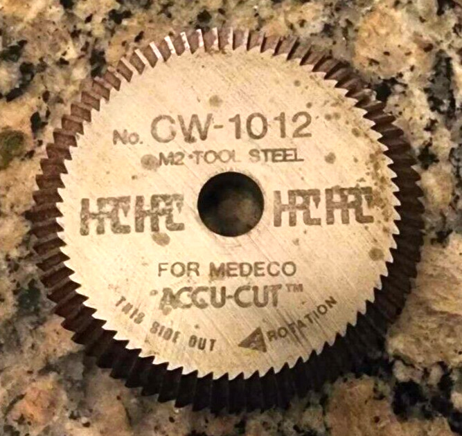 Vintage HPC CW-1012 For Medeco Accu-Cut M2 Tool Steel Cutter Wheel