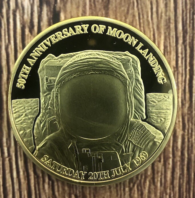 50th Anniversary Of  APOLLO 11 Moon Landing. Hobby Coin . Not Gold.