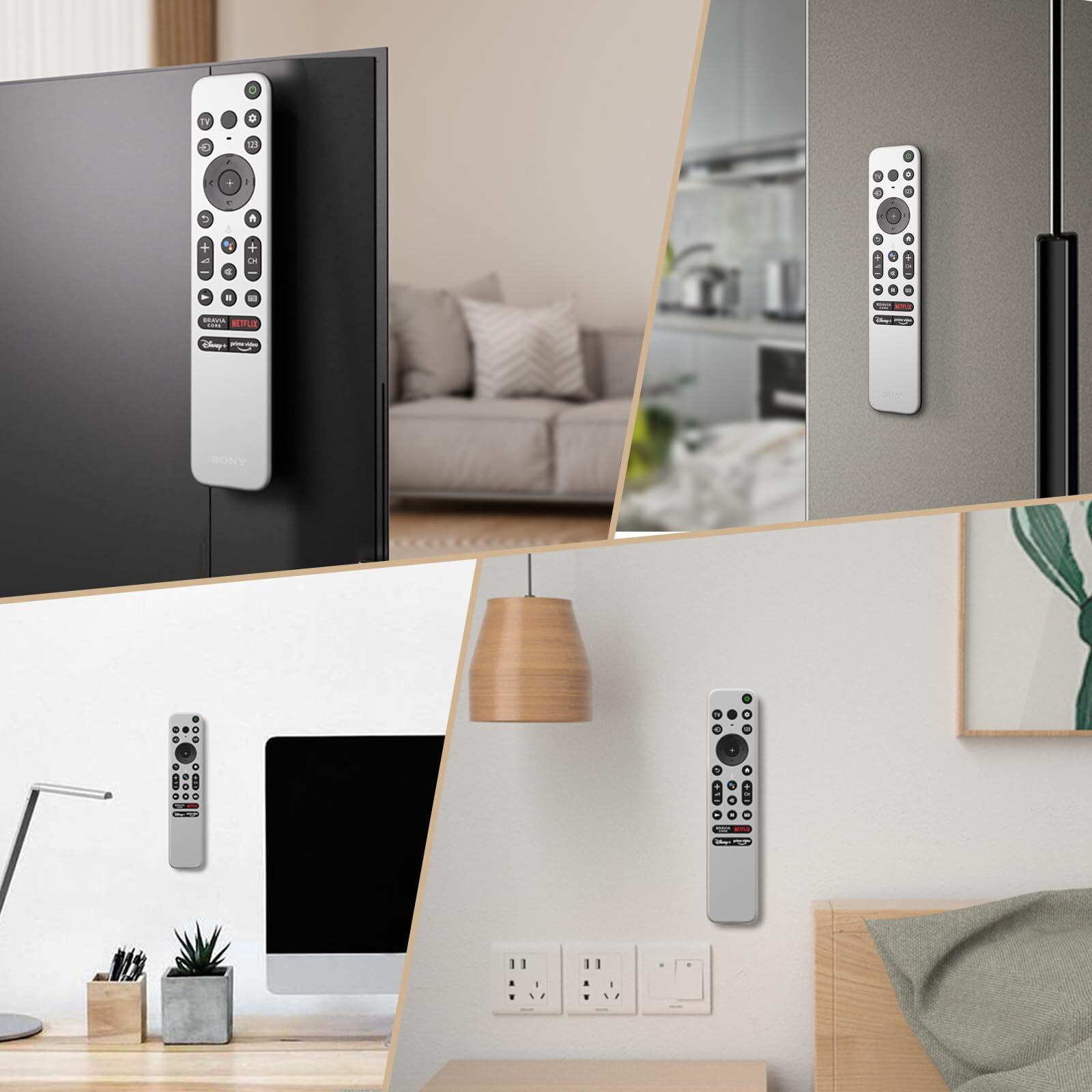 6 Set Self Adhesive Wall Mount Controller Hook Remote Control Holder