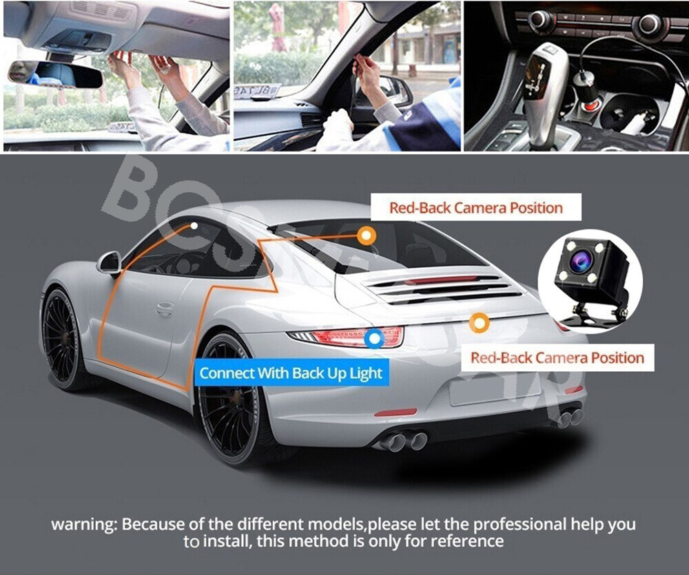 Dash Cam 3 Channel 4K Dash Camera Three Cameras W/WiFi Loop Recording G-Sensor