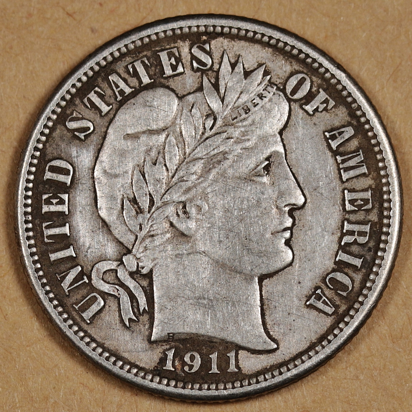 1911 Barber Silver Dime | About Uncirculated AU Choice | Philadelphia | 19497