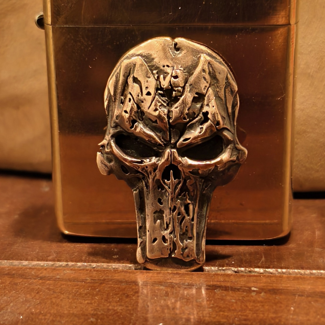 Brass Skull Decal Premium Decal Series DIY Lighter Decal Lighter not included