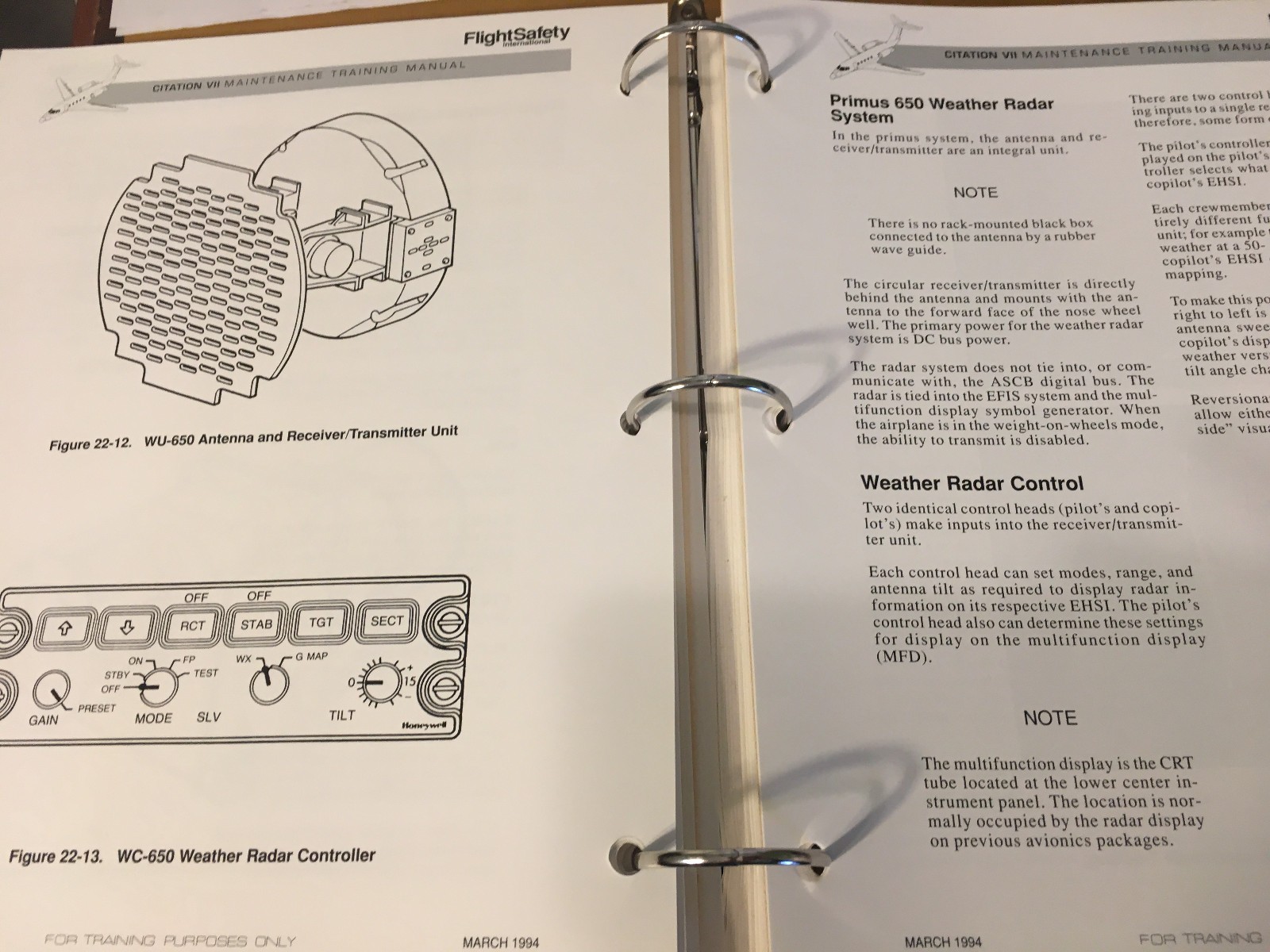 Citation VII Maintenance Training Manuals, a 2 vol. set