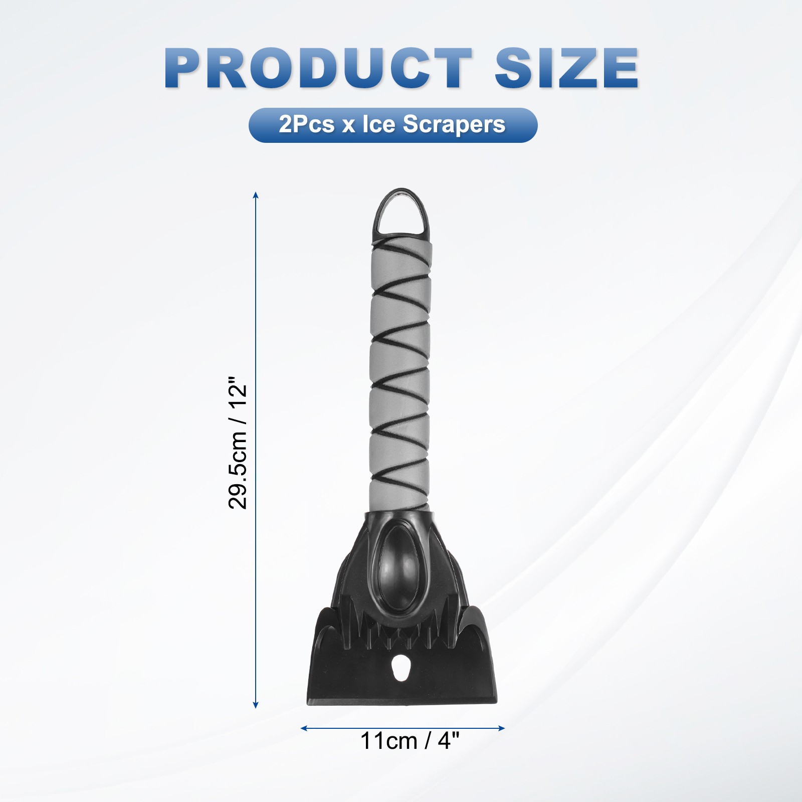 2pcs Car Ice Scraper 12" x 4" for, Grey