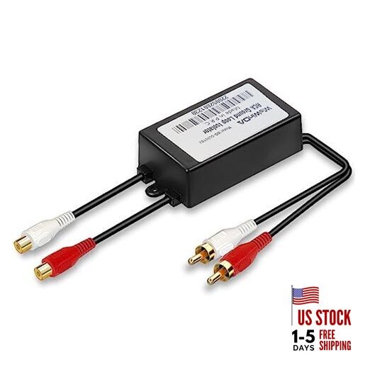 RCA Noise Filter Hum Eliminator Ground Loop Isolator (No Affect Bass) Black