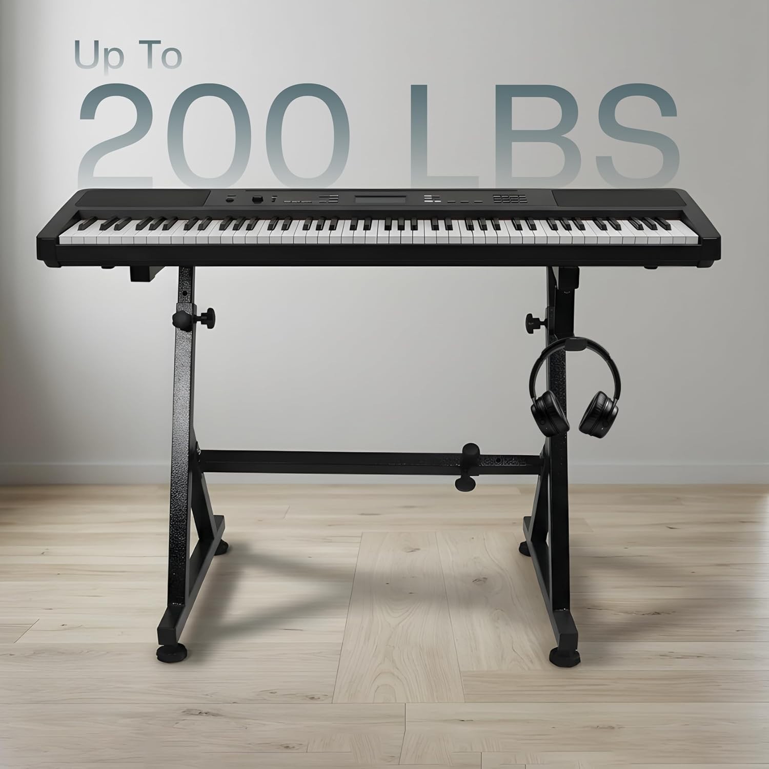 FEBTECH Z Style Keyboard Piano Stand Adjustable Heavy Duty 200LB 61-88 Key