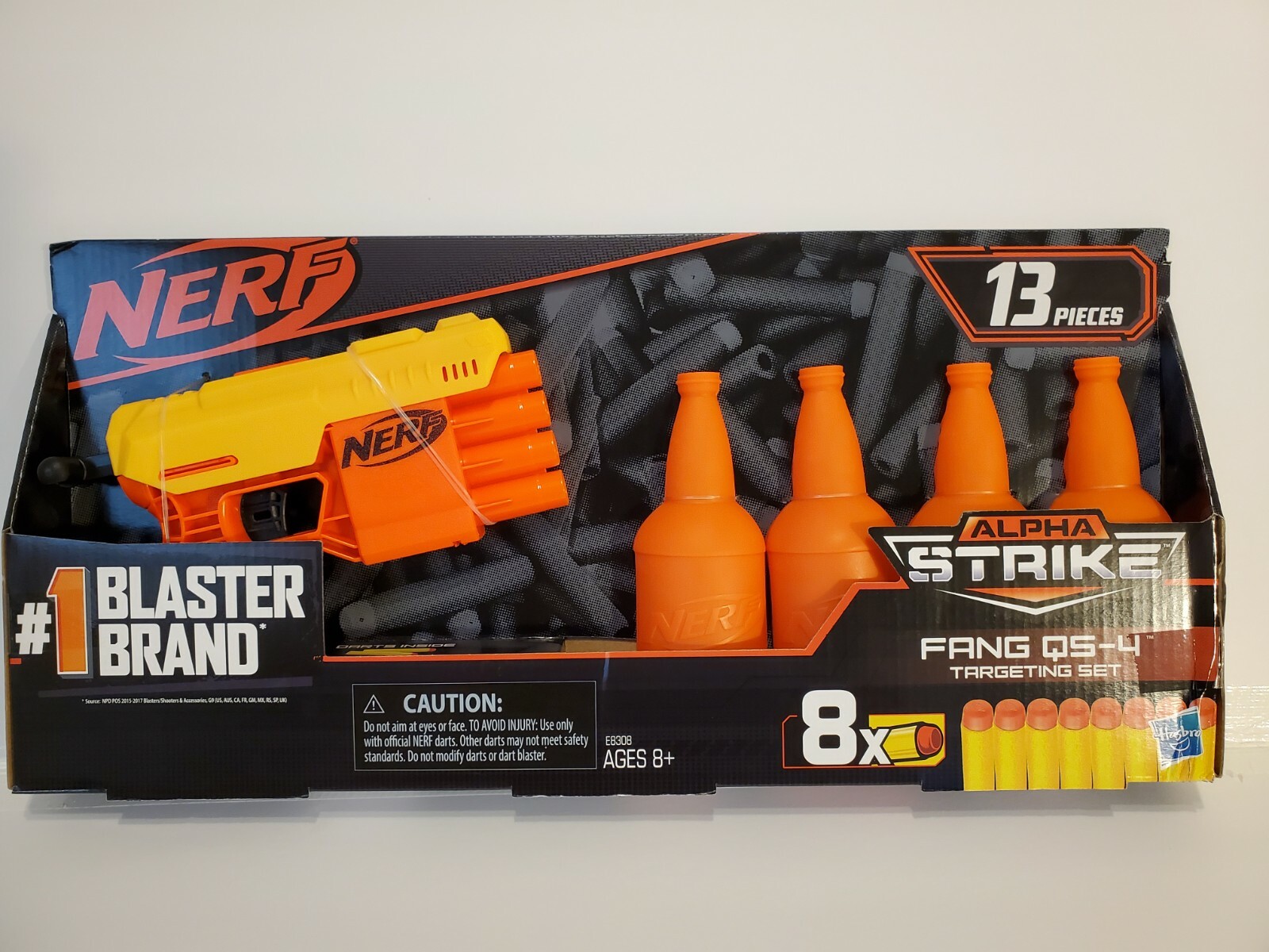 Nerf Alpha Strike Fang QS-4 Targeting Set 13 Pieces 8 Darts #1 Blaster Brand