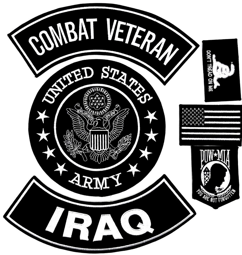 US ARMY SEAL COMBAT VETERAN IRAQ MILITARY MOTORCYCLE VEST LOT OF 6 PATCHES
