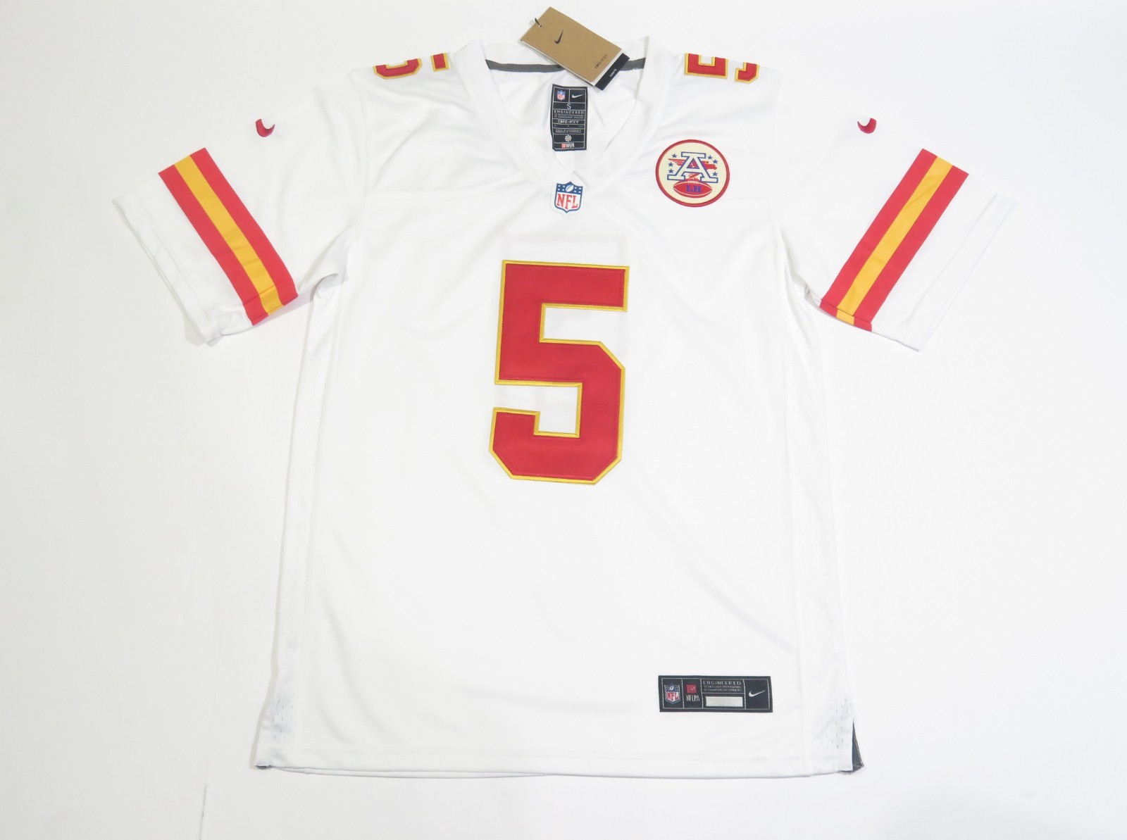 Mansoor Delane #5 Kansas City Chiefs Men's Game Jersey White