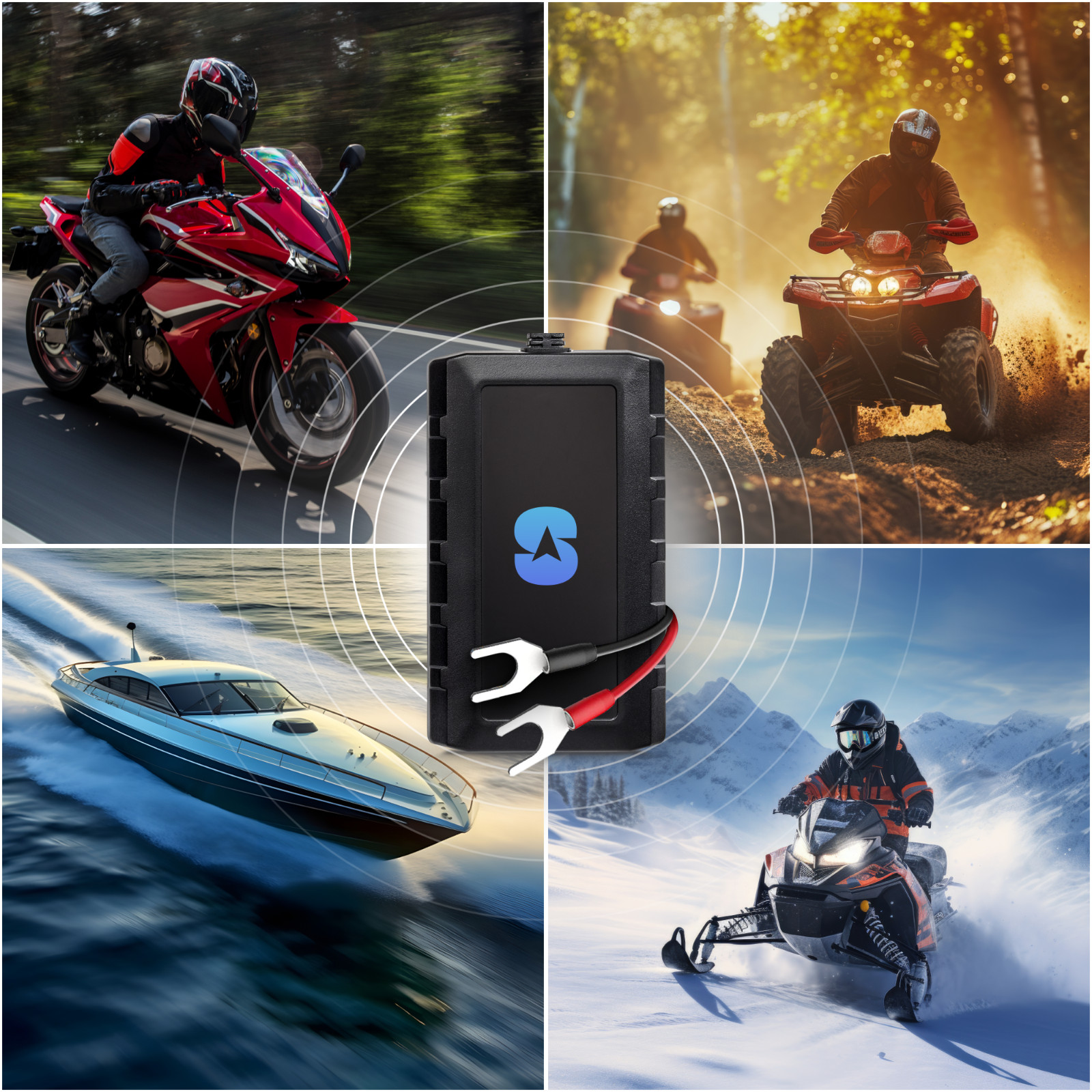 Spytec GPS Motorcycle Tracker - Waterproof Real-Time Tracking with Trip history