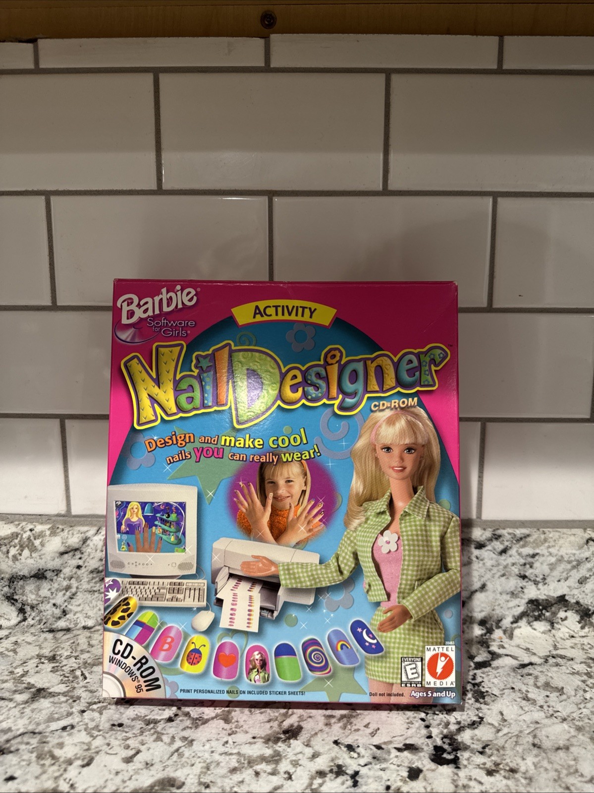 Barbie Software For Girls Activity Nail Designer Mattel Media CD Rom Windows 95