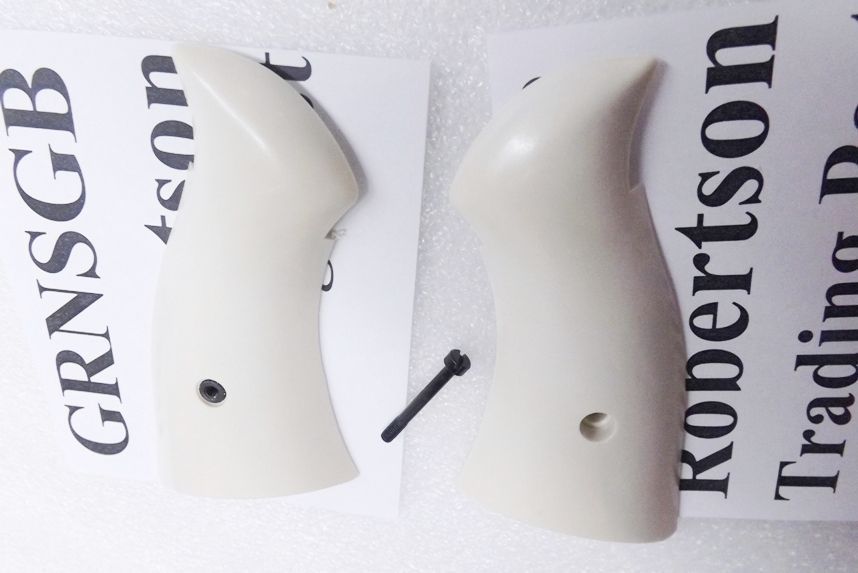 Imitation Gray Bone Poly Grips fit S&W N Square Butt Revolvers NSGB 25 27 28 29