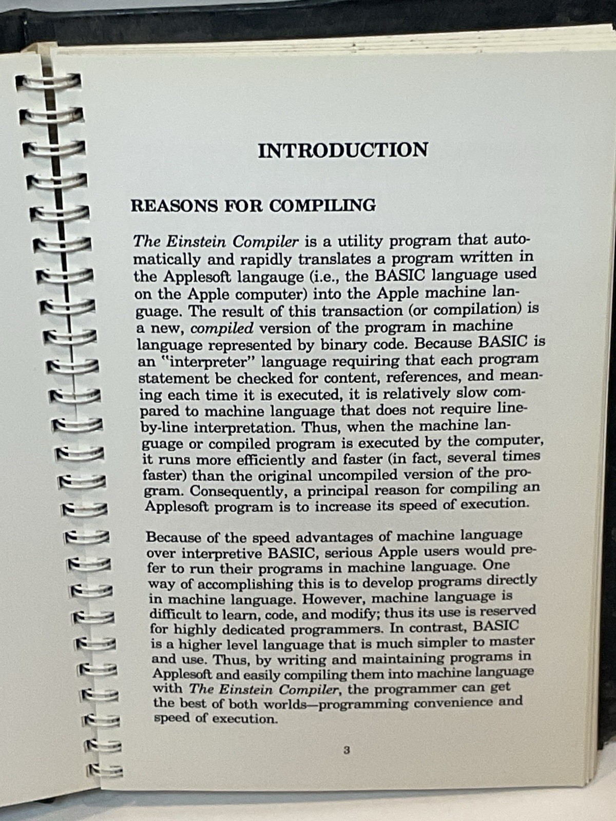 Vintage Apple II IIe IIc Software Einstein The Compiler